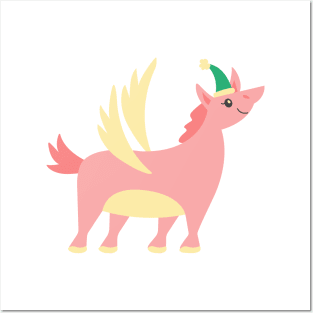 Cute Christmas Unicorn Posters and Art